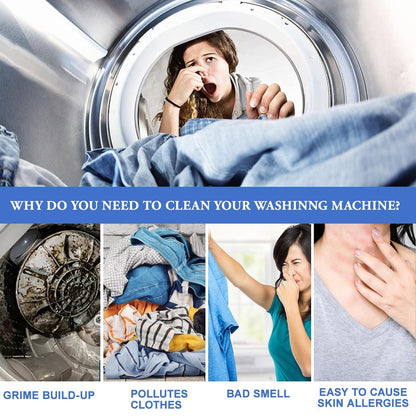 Washing Machine Cleaner Descaler 12 Pack - Deep Cleaning Tablets For HE Front Loader & Top Load Washer, Septic Safe Eco-Friendly Deodorizer, Clean Inside Drum And Laundry Tub Seal - 12 Month Supply