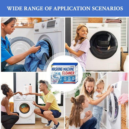 Washing Machine Cleaner Descaler 12 Pack - Deep Cleaning Tablets For HE Front Loader & Top Load Washer, Septic Safe Eco-Friendly Deodorizer, Clean Inside Drum And Laundry Tub Seal - 12 Month Supply