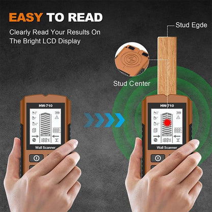 Multi-Function Handheld Wall Detector HW-710 with Advanced Multi-Mode Detection Accurate High Sensitivity Sensor Easy-to-Read LCD Display and Audible Alarms for Home Improvement and Electrical Work