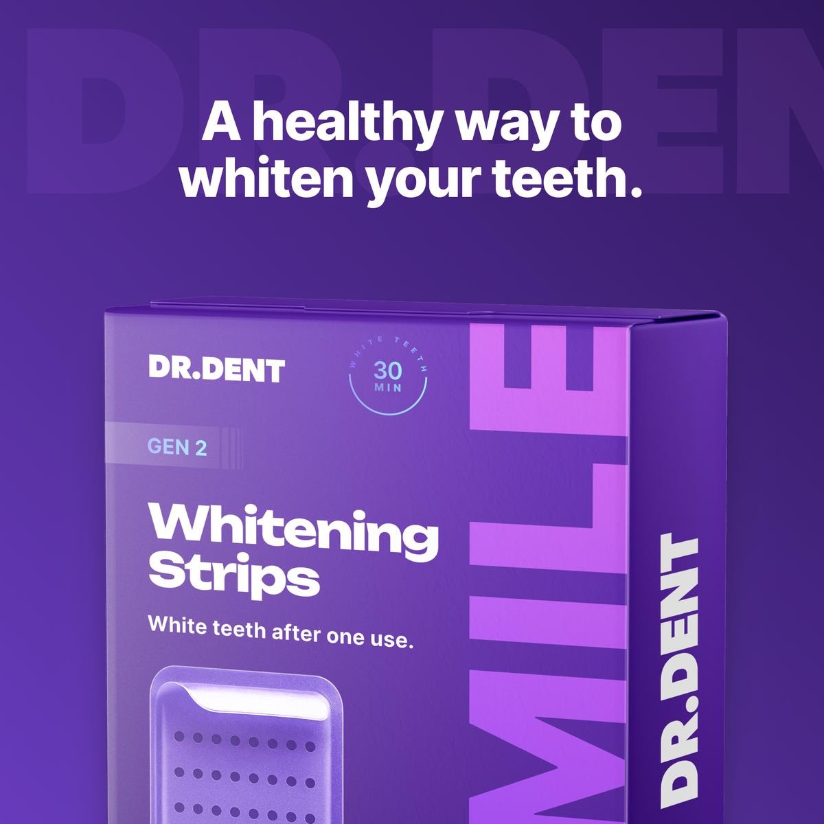 Purple Teeth Whitening Strips - 7/21 Whitening Sessions - Safe for Enamel - Non Sensitive Teeth Whitening - Peroxide-Free