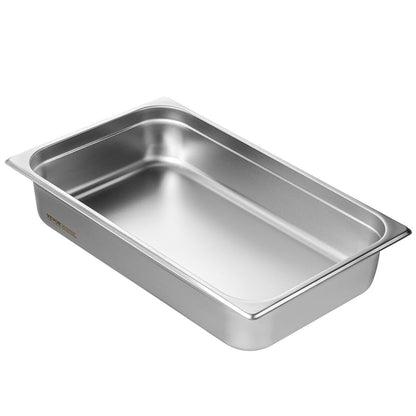 Hotel Pan, Full Size Anti-Jam Steam Pan, 0.8mm Thick Stainless Steel Restaurant Steam Table Pan, 4-Inch Deep Commercial Table Pan, Catering Storage Food Pan, for Industrial & Scientific