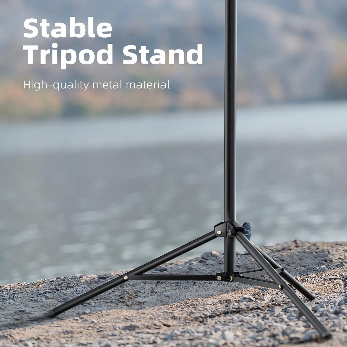 10.5-inch ring light with 69-inch tripod and phone holder kit, providing full-screen zoom lighting, suitable for video recording, makeup, and live streaming.