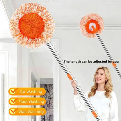 Sunflower Mop Broom,Retractable Ceiling Mop, Dust Mop, Flexible Rotating Mop, Wall Mop, Wet and Dry Mop, Floor Tile Glass Windo