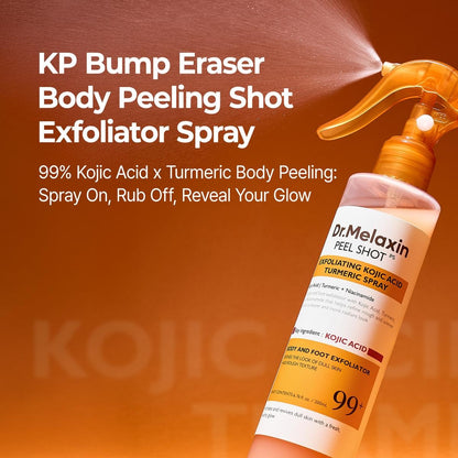 Peel Shot Keratin Care Kojic Acid Turmeric Spray 200ml Pore Clearing Exfoliating Formula Skin Repair Scrub