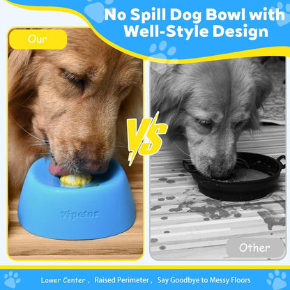 Slow Feeder Dog Bowls for Liquid Treat, [Built-in Rolling Ball] No Spill Bone Broth Dog Licking Bowl, Multi-Purpose Puppy Yogurt Feeder Bowl for All Breeds Dietary Supplement/Post-op Nutrition Feeding