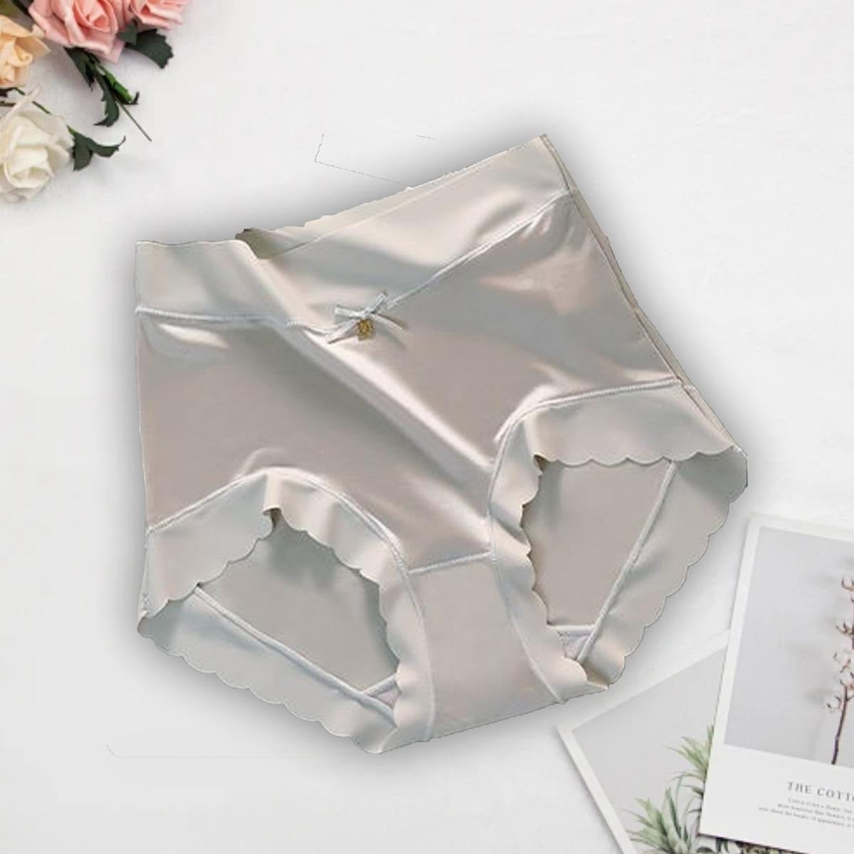 6/12/18 Pack Mid Waist Women's Briefs with Scalloped Edges Breathable Comfortable Soft Briefs High Elastic Hip Lifting Fit Everyday Wear Elegant Stylish Design Women's Ice Silk Compression Minimalist Gamis