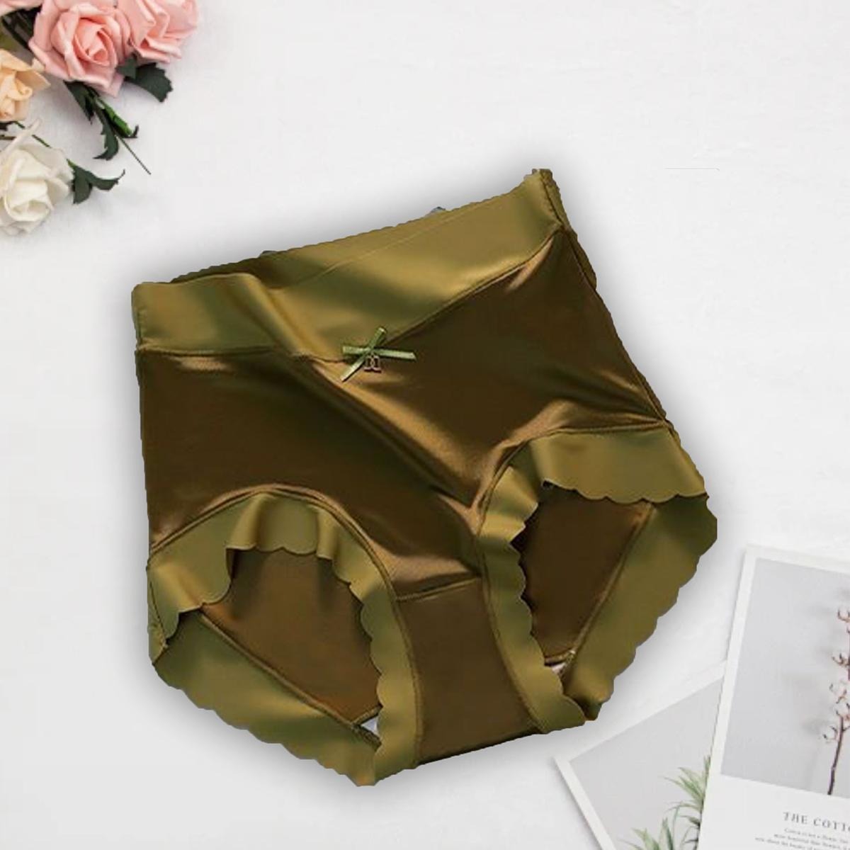 6/12/18 Pack Mid Waist Women's Briefs with Scalloped Edges Breathable Comfortable Soft Briefs High Elastic Hip Lifting Fit Everyday Wear Elegant Stylish Design Women's Ice Silk Compression Minimalist Gamis