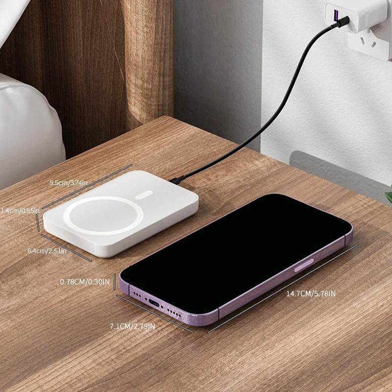 5000mAh Power Bank, Wireless Portable Charger, Fast Charging MagSafe Battery Pack for iPhone 17/16/15/14/13/12/Plus/Pro Max, Compact Device Smartphone Chargeable