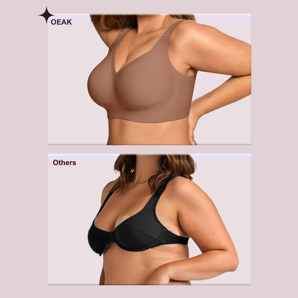 Women Wirefree Bras for Women Full Coverage No Underwire Everyday Bras Comfortable Wireless Padded Jelly Bras