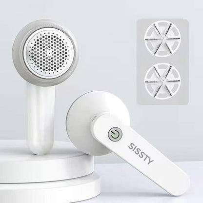 Rechargeable Fabric Shaver with 2 Replaceable Stainless Steel 6-Leaf Blades(1 Free Extra Included) | Lint Remover with 3-Speed Settings  - Efficient Sweater and Lint Shaver for Clothes, Removing Fuzz, Lint Balls, Pills, and Hairballs..
