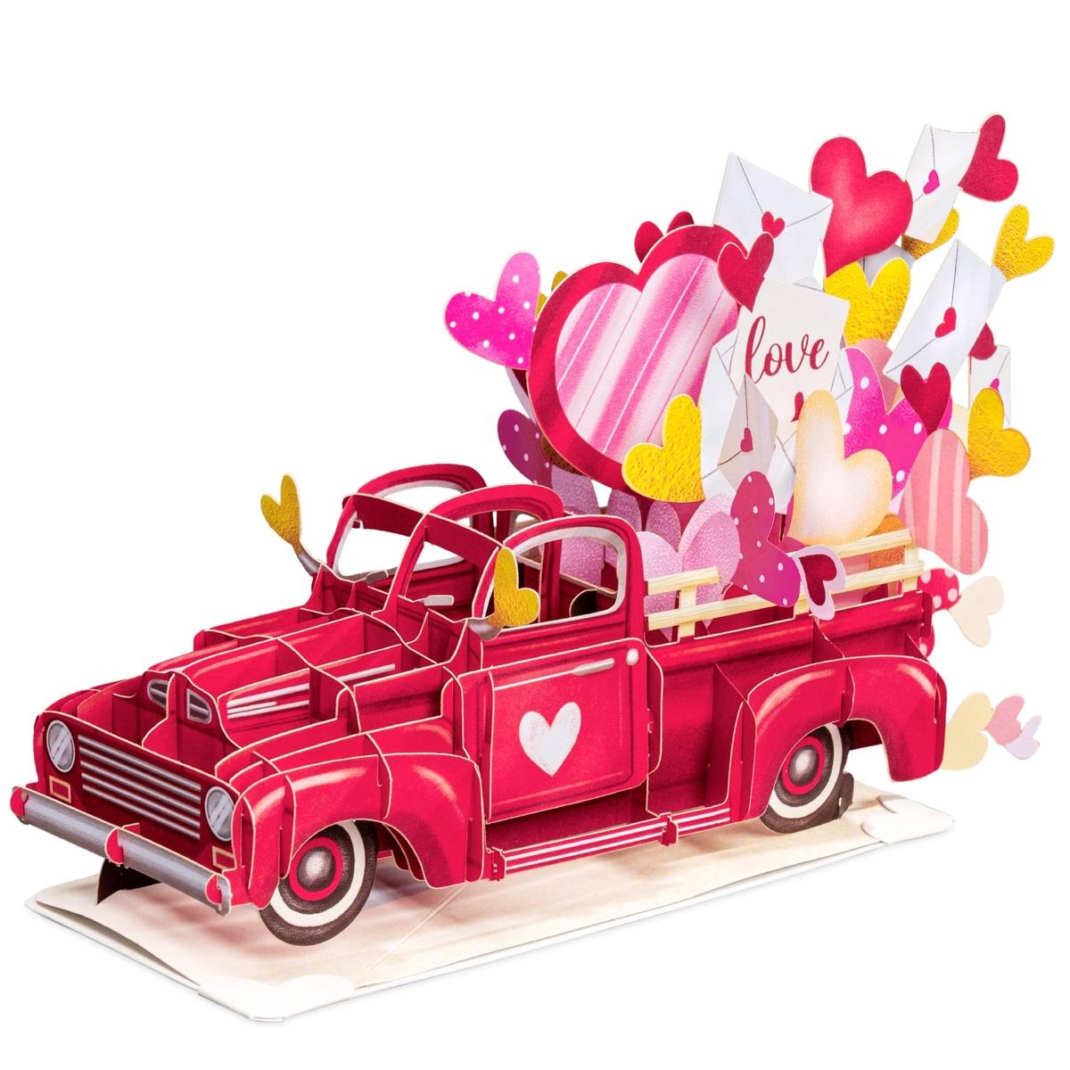 Valentine's Day Card, 3D Pop-Up Card with Flower Bouquet Keepsake Gift, Romantic Valentines Gifts and Flowers 2-in-1 Idea for Valentine, Birthday, Wedding, Anniversary, Wife Husband, Mom, Women, Him Her, Girlfriend Boyfriend