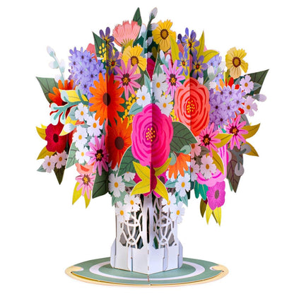 Valentine's Day Card, 3D Pop-Up Card with Flower Bouquet Keepsake Gift, Romantic Valentines Gifts and Flowers 2-in-1 Idea for Valentine, Birthday, Wedding, Anniversary, Wife Husband, Mom, Women, Him Her, Girlfriend Boyfriend