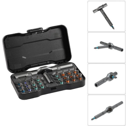 24 in 1 DlY Screwdriver Set,1 Set SwitchableScrewdriver Shape Magnetic Screwdriver Set,Compact and Portable Ratchet Screw0driver SetHome Repair Tool Box