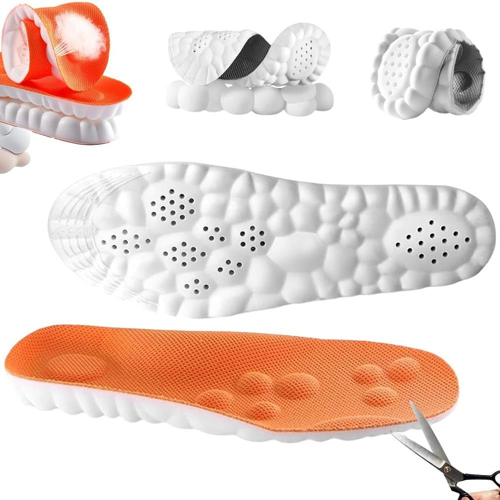 4D Shoe Cloud Insoles for Men Women, Soft Memory Foam Orthotic Shoe Inserts Sports Insoles