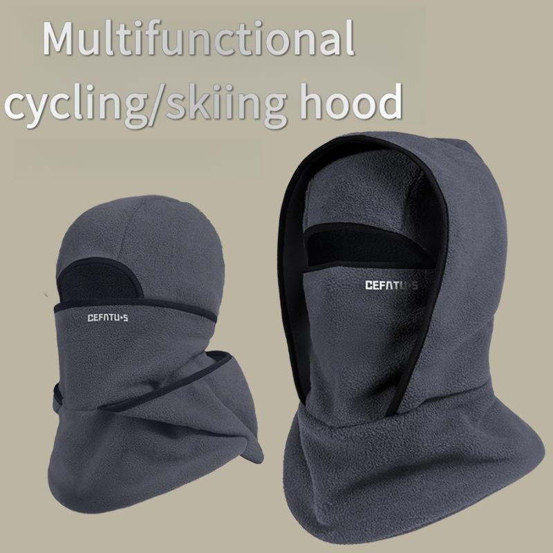 Outdoor Winter Warm Hat Neckband Integrated Cycling Mask Sports Ski Head Cover Neck Windproof Cold One-Piece Pullover Hat
