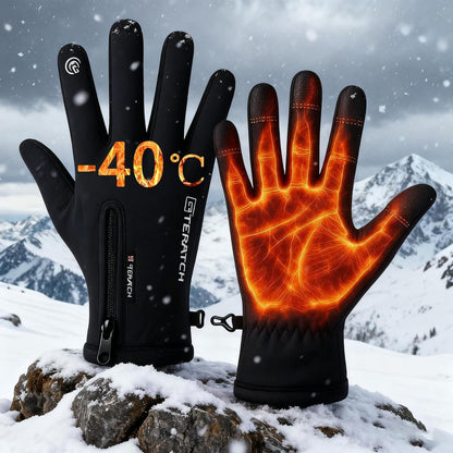 Outdoor Winter Gloves Touchscreen Windproof Full-Finger Fleece Lined for Men Women Sports Travel Daily Activities Unisex