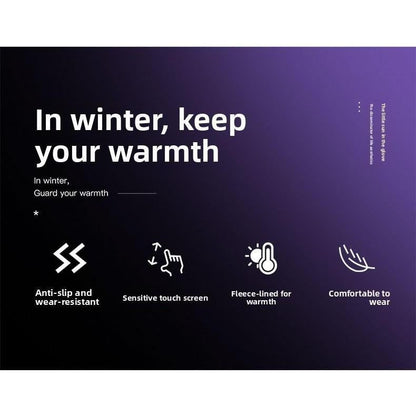 Outdoor Winter Gloves Touchscreen Windproof Full-Finger Fleece Lined for Men Women Sports Travel Daily Activities Unisex