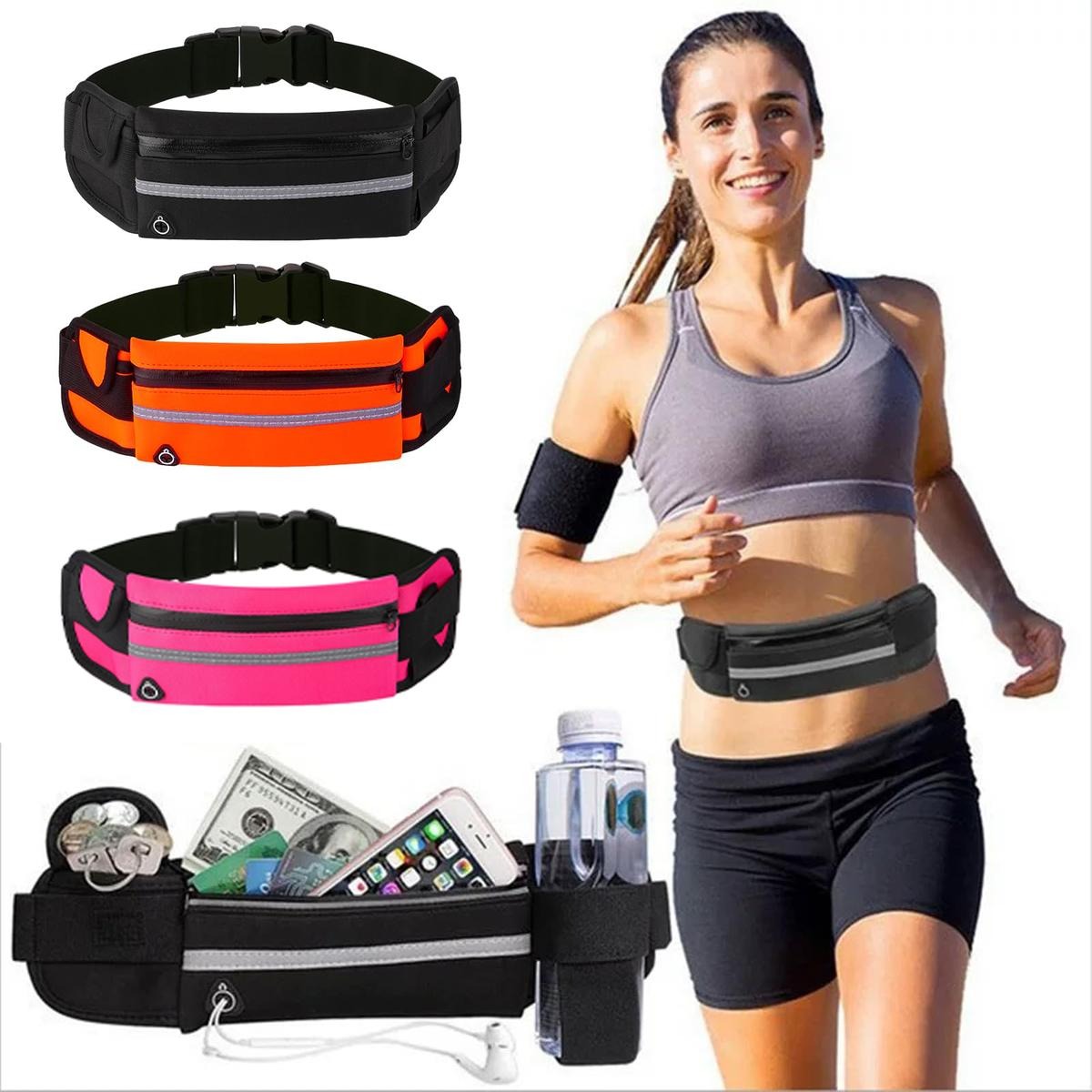 Running Belt for Women and Men, Money Belt and Running Fanny Pack, Hiking Fanny Pack, Holder for Cell Phone, Money, and Keys, Adjustable Belt Pouch fits Most Phone and Waist Sizes