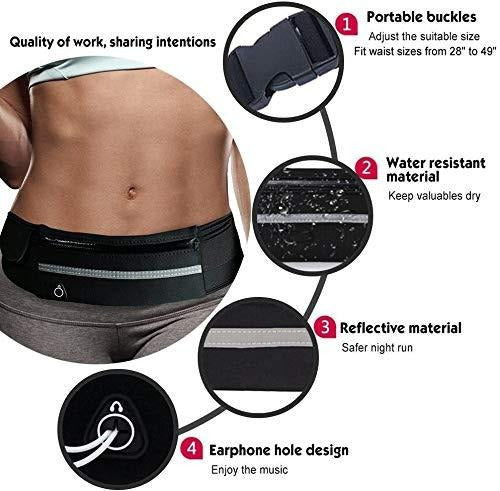 Running Belt for Women and Men, Money Belt and Running Fanny Pack, Hiking Fanny Pack, Holder for Cell Phone, Money, and Keys, Adjustable Belt Pouch fits Most Phone and Waist Sizes