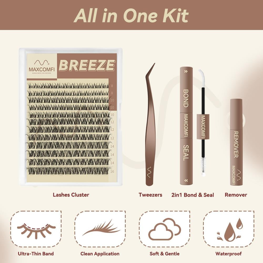 Spider Lashes Breeze | DD Curl Kylie&Kim Lashes MaxComfi Vibe but Better Long-Lasting Waterproof & Super Soft&Thin Band | Venus Velure Waterproof Long-Lasting Natural Daily  Beginner-Friendly DIY Lashes for Flawless Voluminous Look Trendy Must-Have