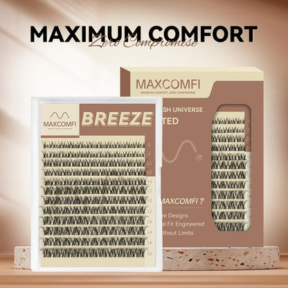 Spider Lashes Breeze | DD Curl Kylie&Kim Lashes MaxComfi Vibe but Better Long-Lasting Waterproof & Super Soft&Thin Band | Venus Velure Waterproof Long-Lasting Natural Daily  Beginner-Friendly DIY Lashes for Flawless Voluminous Look Trendy Must-Have