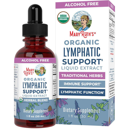MaryRuth's Lymphatic Support Herbal Blend Liquid Drops - USDA Organic Lymphatic Cleanse - Echinacea & Elderberry - Blue Vervain - Vegan - 30 Servings