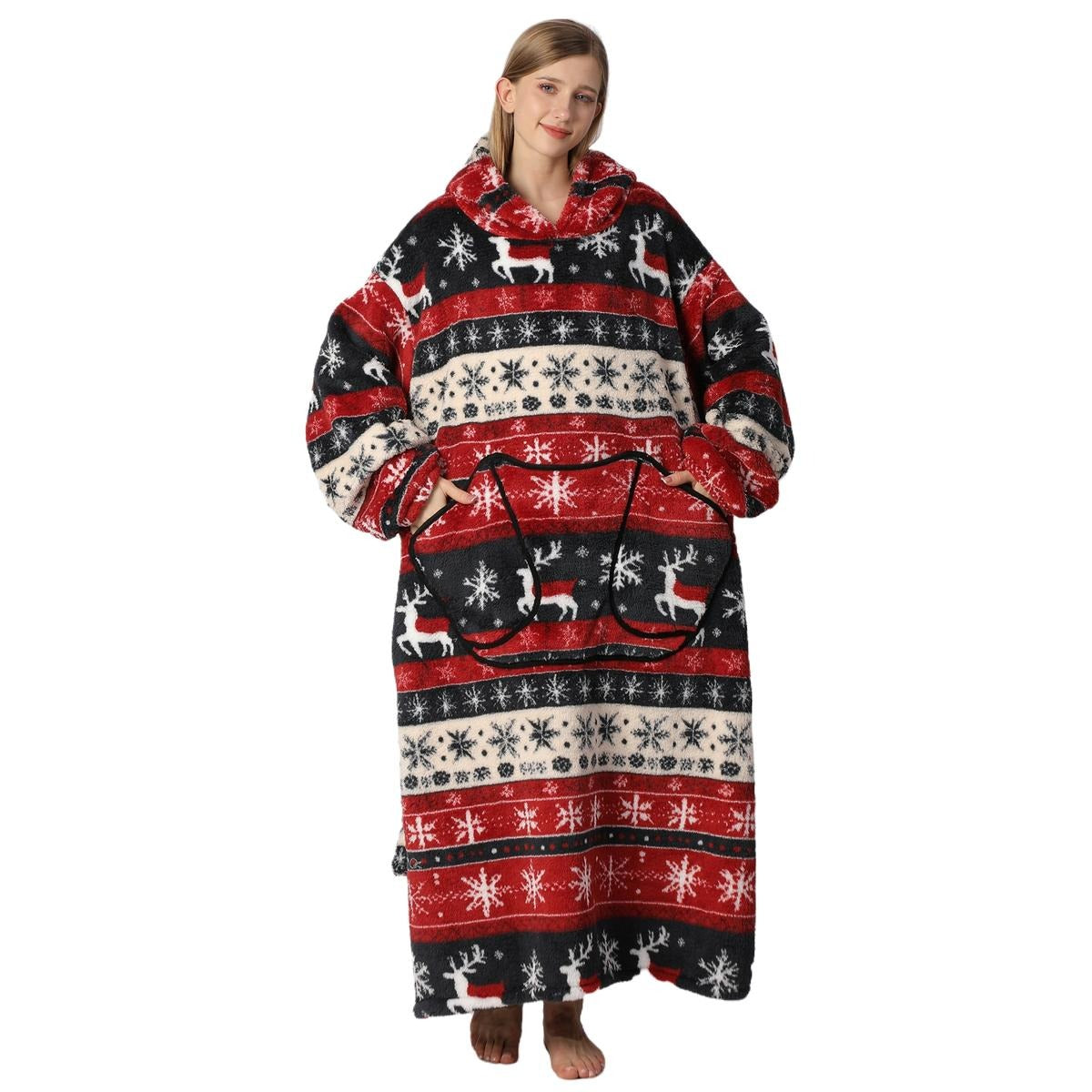 Oversized Wearable Blanket Hoodie for Women & Adults, Super Soft, Warm & Cozy with Giant Front Pocket, Perfect Christmas & Valentine's Day Gift