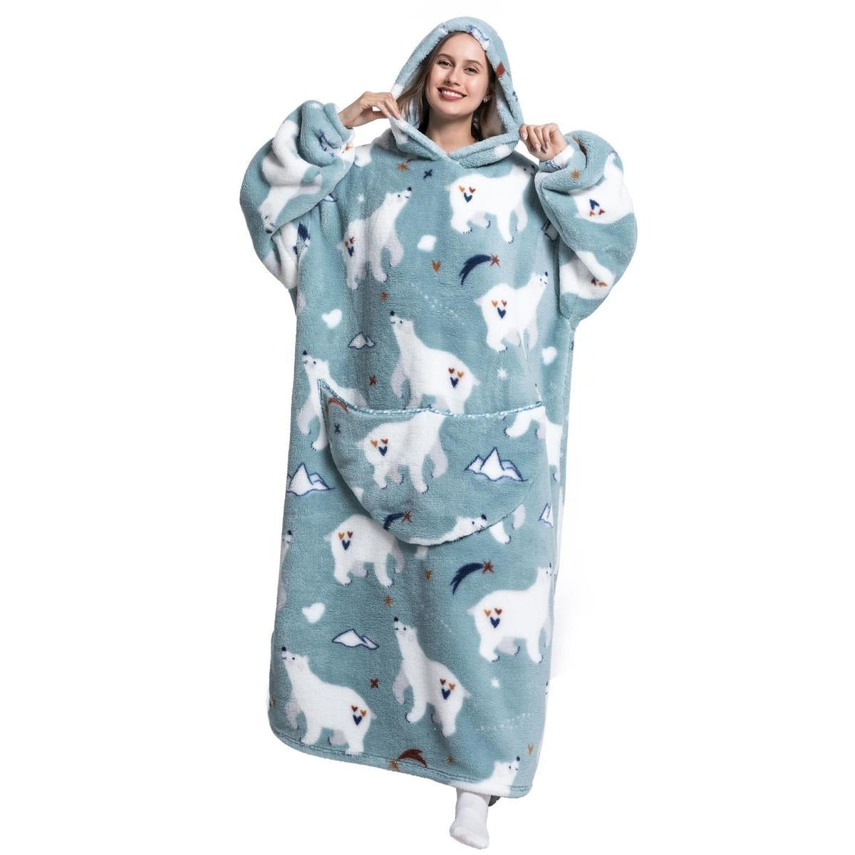 Oversized Wearable Blanket Hoodie for Women & Adults, Super Soft, Warm & Cozy with Giant Front Pocket, Perfect Christmas & Valentine's Day Gift