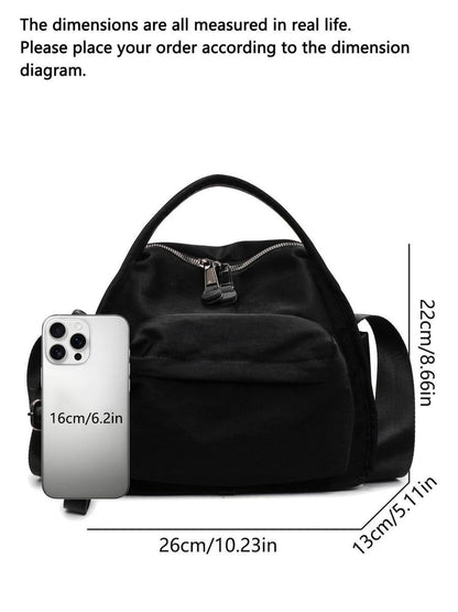 Women's Elegant Solid Color Shoulder Bag, Fashionable Zipper Crossbody Bag for Daily Use, Versatile High-quality Daily Commuting Bag