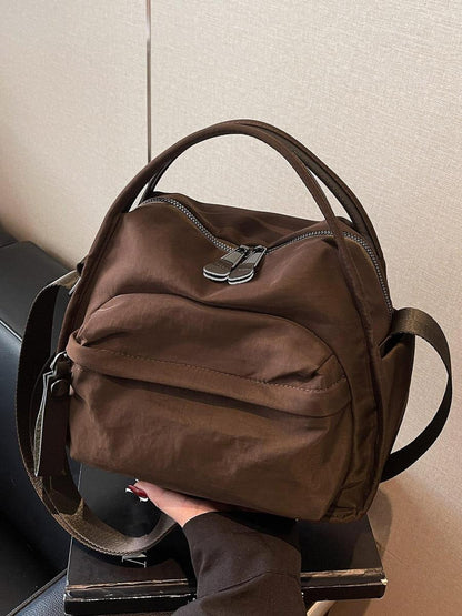 Women's Elegant Solid Color Shoulder Bag, Fashionable Zipper Crossbody Bag for Daily Use, Versatile High-quality Daily Commuting Bag