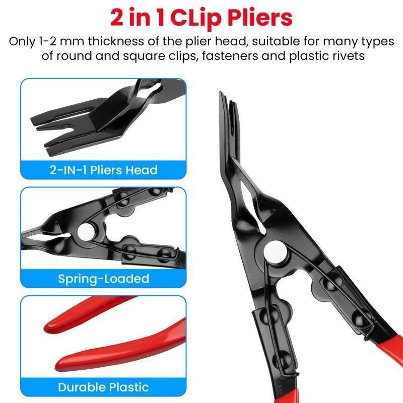 Automotive Electrical Disconnect Pliers Kit,Auto Repair Plier,High-Carbon Steel Connector Separator  60 ° Pliers,Hose Clamp Plier,Car Trim Clip Removal Pliers,Plug Release Tool and Wire Terminal Removal in Storage Bag.