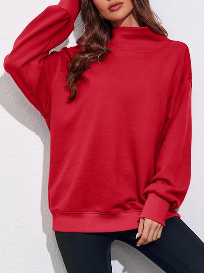 Women's Oversized Turtleneck Sweatshirt Long Sleeve Pullover Casual Tops Womenswear Hoodie FallFreshness Grey Cute