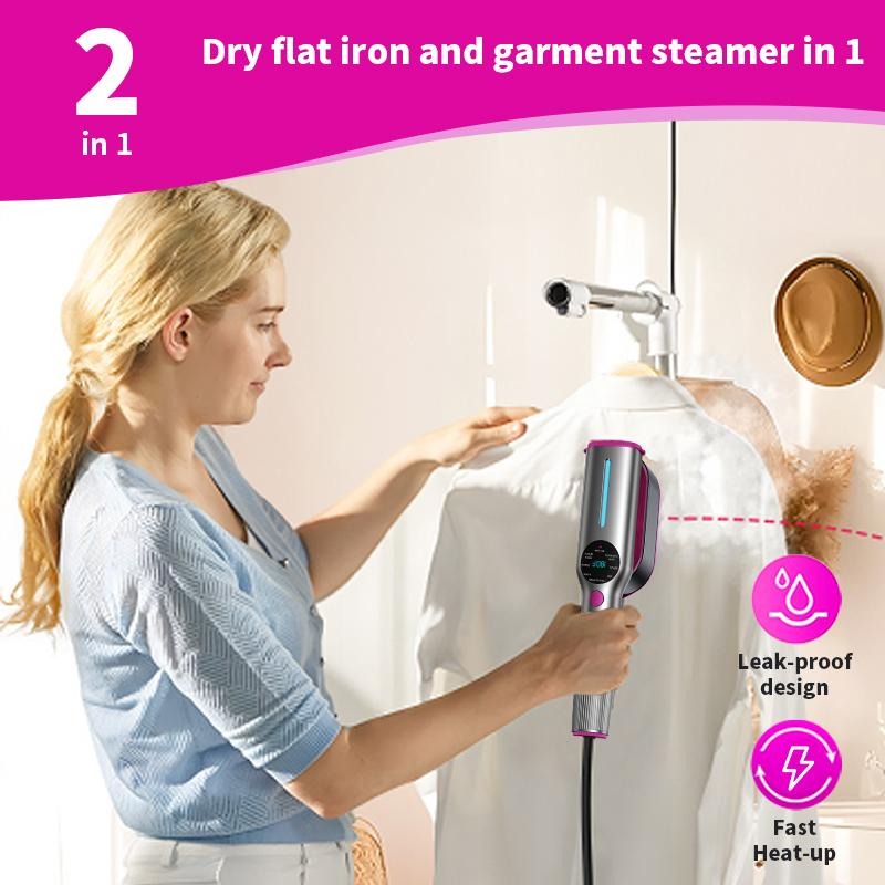 Garment Steamer for Clothes, Portable Travel Clothing Steamer Iron, 7 Mode with LED Display, 5s Fast Heating, 90° Swivel Handle, New Year Gift