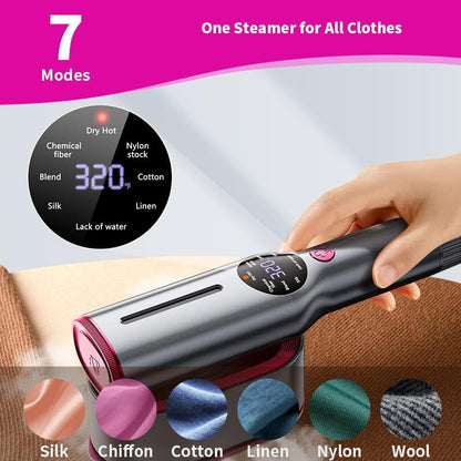 Garment Steamer for Clothes, Portable Travel Clothing Steamer Iron, 7 Mode with LED Display, 5s Fast Heating, 90° Swivel Handle, New Year Gift