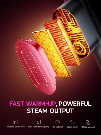 Garment Steamer for Clothes, Portable Travel Clothing Steamer Iron, 7 Mode with LED Display, 5s Fast Heating, 90° Swivel Handle, New Year Gift