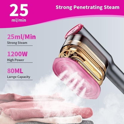 Garment Steamer for Clothes, Portable Travel Clothing Steamer Iron, 7 Mode with LED Display, 5s Fast Heating, 90° Swivel Handle, New Year Gift