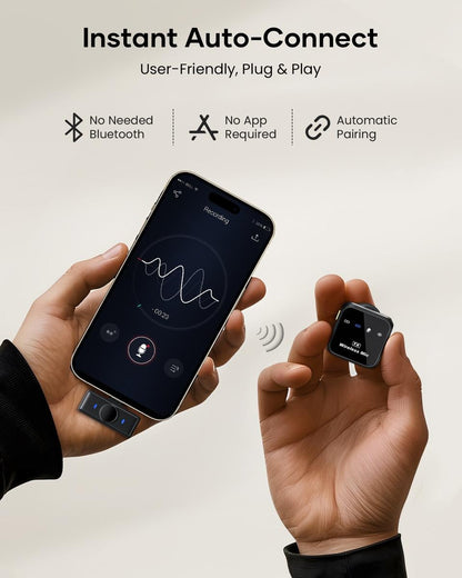 Wireless Lavalier Microphone for iPhone iPad Android With Charging Case Audio Smartphone Audio Smartphone