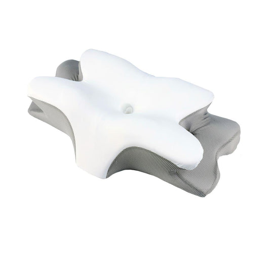 Double-Sided Contoured Neck Pillow, Unscented Supportive Memory Foam with Cooling Cover, Zoned Design & Extra-Large Armrest for Deep Sleepers & Side/Stomach/Back Sleepers