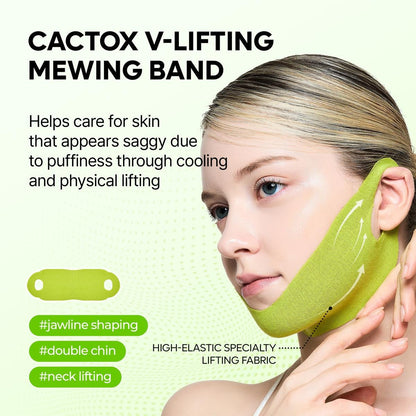 [Dr.Melaxin Official] CACTOX V-LIFTING MEWING BAND with Cactus Cooling Reduce Puffiness & Pore Tightening for Visible Pore Care Skin Repair
