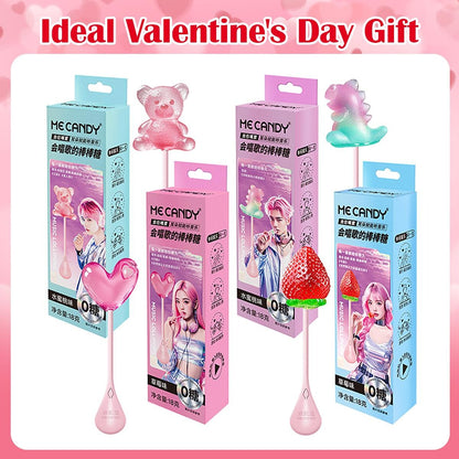 4D Music Lollipop | linus lollipop | Bone Conduction Tech | 4D Bear/Strawberry/Dinosaur/Heart Shapes | Sugarfree, Fruity Flavor | Halal Certified | Healthy Valentine's Day Gift