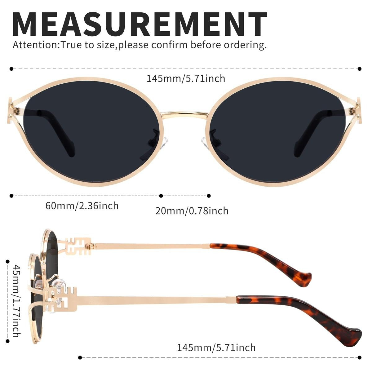 Retro Oval Sunglasses for Women Men Small  Sunglasses Trendy Gold Frame Round Shades Cute Designer Sunnies