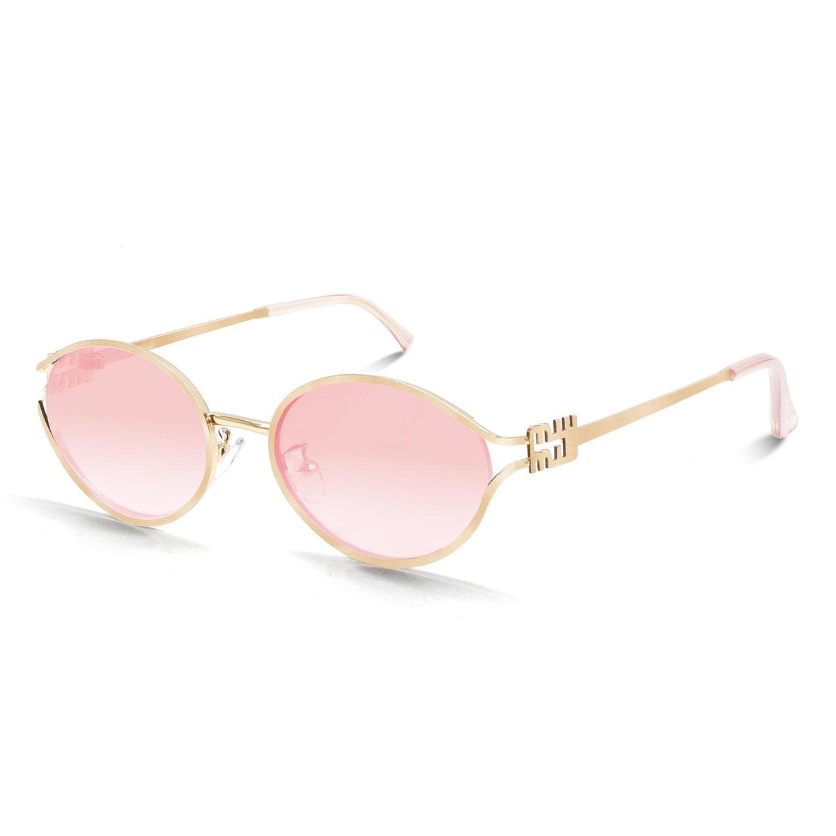 Retro Oval Sunglasses for Women Men Small  Sunglasses Trendy Gold Frame Round Shades Cute Designer Sunnies