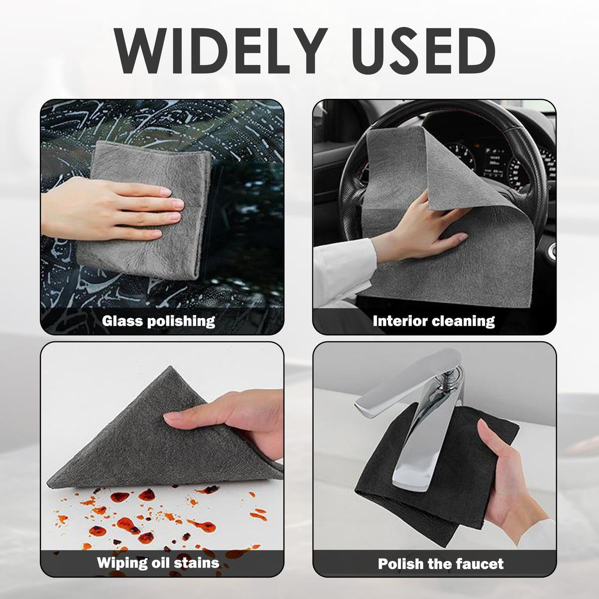 10 Counts Thickened Magic Cleaning Cloth, Microfiber Streak Free Cloth, Reuseable Magic Fiber Towels Rags, Cleaning cloths with multipurpose use, miracle cloths for glass, kitchen and vehicle windows.