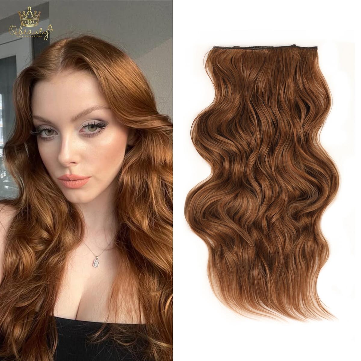 Invisible Clip- in Synthetic Hair Extensions Thick Natural Hairpieces Double Weft 4/3/2 Secure Clips Long Wavy Secret Hairpiece for Women