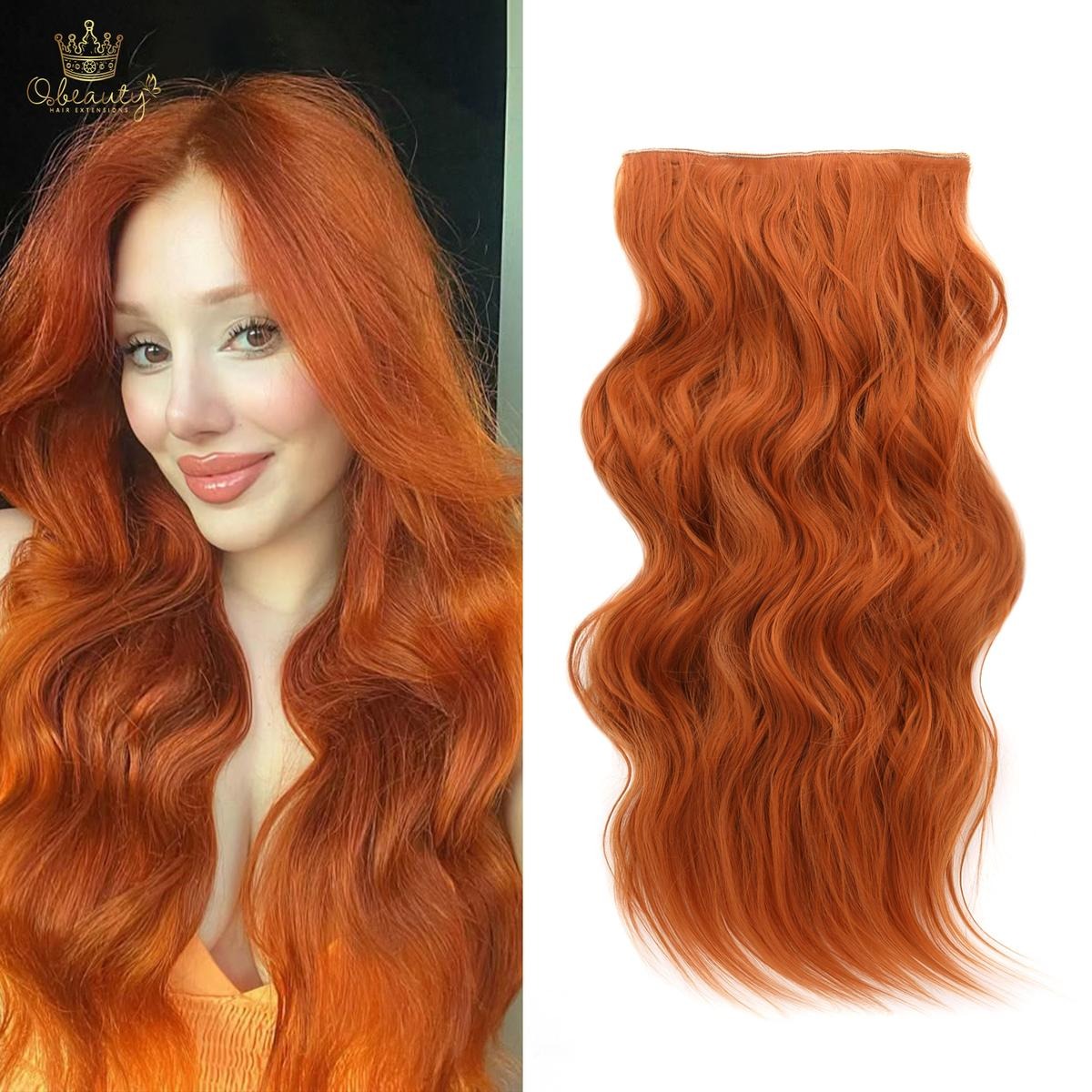 Invisible Clip- in Synthetic Hair Extensions Thick Natural Hairpieces Double Weft 4/3/2 Secure Clips Long Wavy Secret Hairpiece for Women