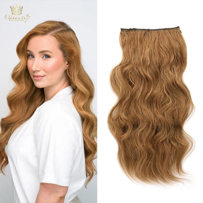 Invisible Clip- in Synthetic Hair Extensions Thick Natural Hairpieces Double Weft 4/3/2 Secure Clips Long Wavy Secret Hairpiece for Women