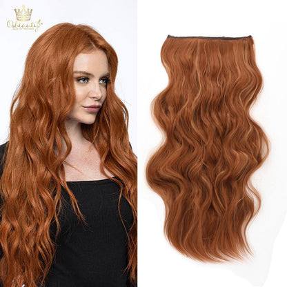 Invisible Clip- in Synthetic Hair Extensions Thick Natural Hairpieces Double Weft 4/3/2 Secure Clips Long Wavy Secret Hairpiece for Women