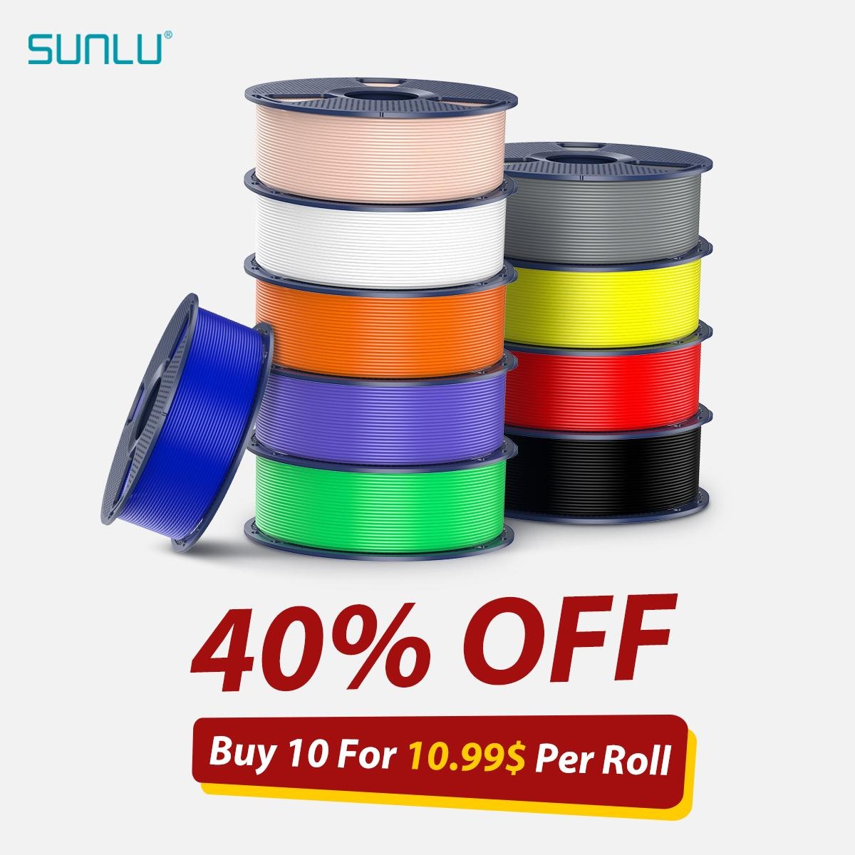 SUNLU PLA Super Vibrant Colors 1KG 1.75mm/0.0689inch High Precision Filament for Smooth 3D Prints Compatible with Bambulab Creality Flashforge Elegoo Prusa Anycubic FDM Printers Tangle-Free