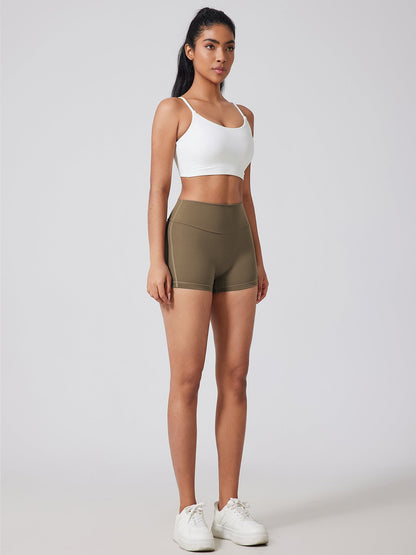 Fitness Shorts with Pockets, Sports Yoga Pants for Women, Bare-Skin Peach Butt Workwear Tight Shorts