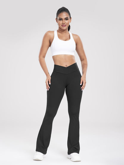 Cross-Waist Outdoor Casual Bell-Bottom Yoga Pants for Women